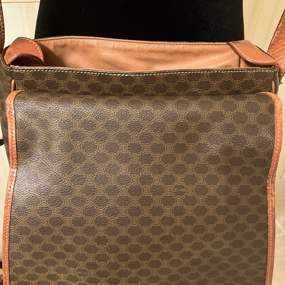 CELINE MACADAM CROSSBODY BAG ADJUSTABLE STRAP MADE IN ITALY Measures 10 X 7.5 in - Picture 13 of 16